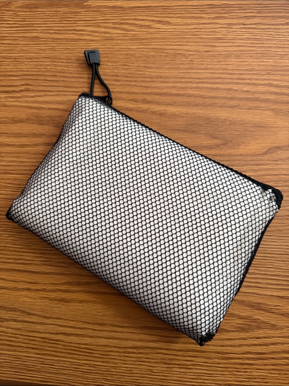 Men's Black Mesh Toiletry Bag - Lightweight Travel Pouch with white clear poncho